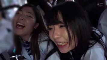 Китайские субтитры, TYD-003, девушки в тугой шлюшке в униформе в автобусе