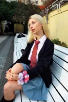 SUJI-180 European Blonde Uniform Beautiful Girl Playing Creampie Intercultural Exchange Alexa Mima